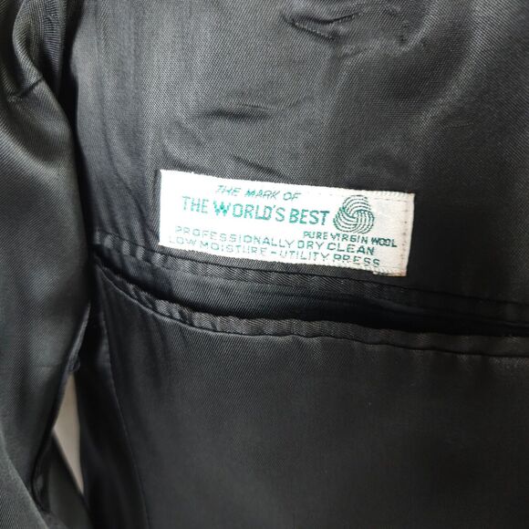 Austin Reed Mens 40R Gray Wool Striped 2 Button Ventless Blazer Sports Coat - Picture 5 of 10